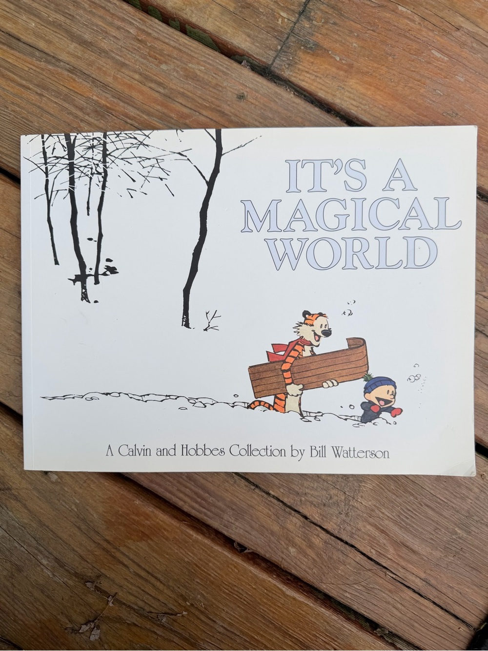 Calvin and Hobbes 'It's a Magical World' Wall Art - White